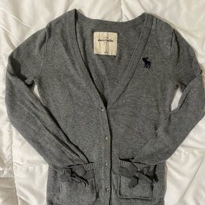 Abercrombie & Fitch Charcoal Cardigan with Bow Accents